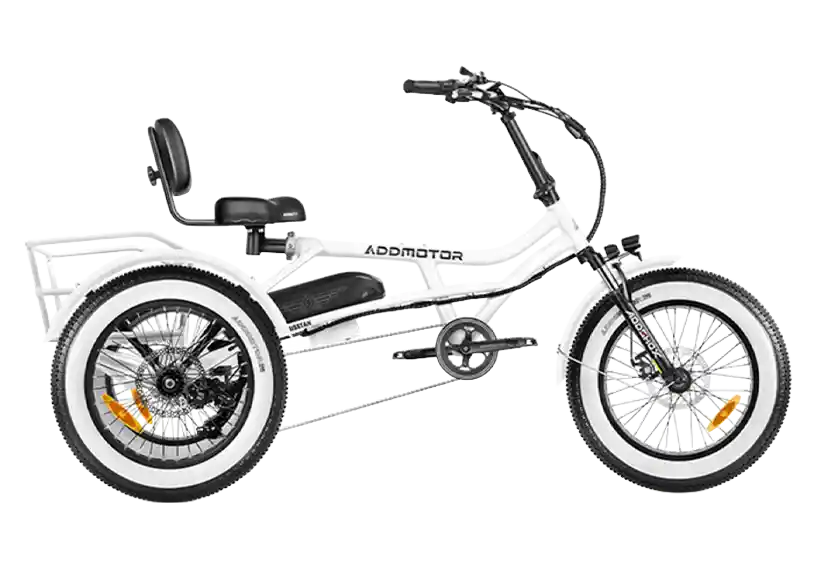 White Semi Recumbent E-Trike