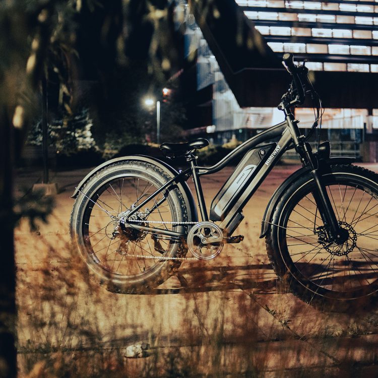 High-performance Smittys E-Bike in urban night setting.